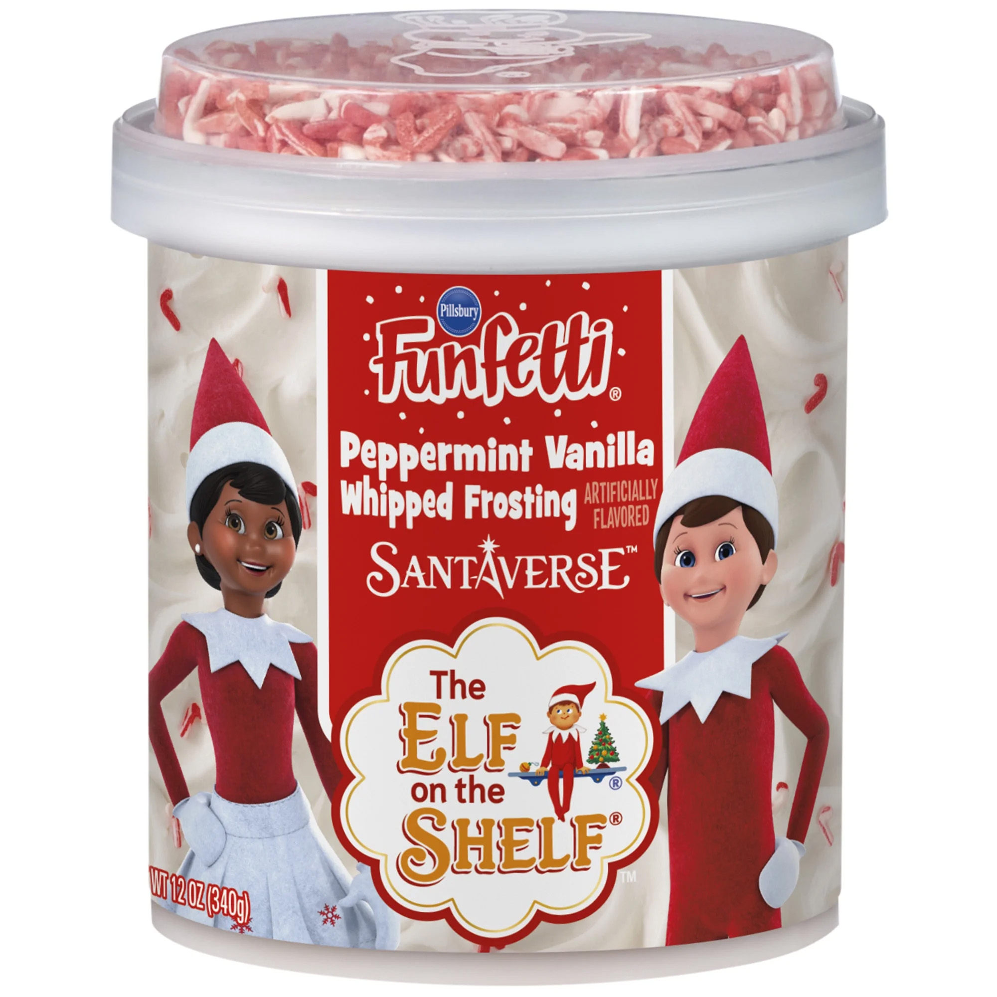 Pillsbury Funfetti Elf on The Shelf Peppermint Frosting 340g