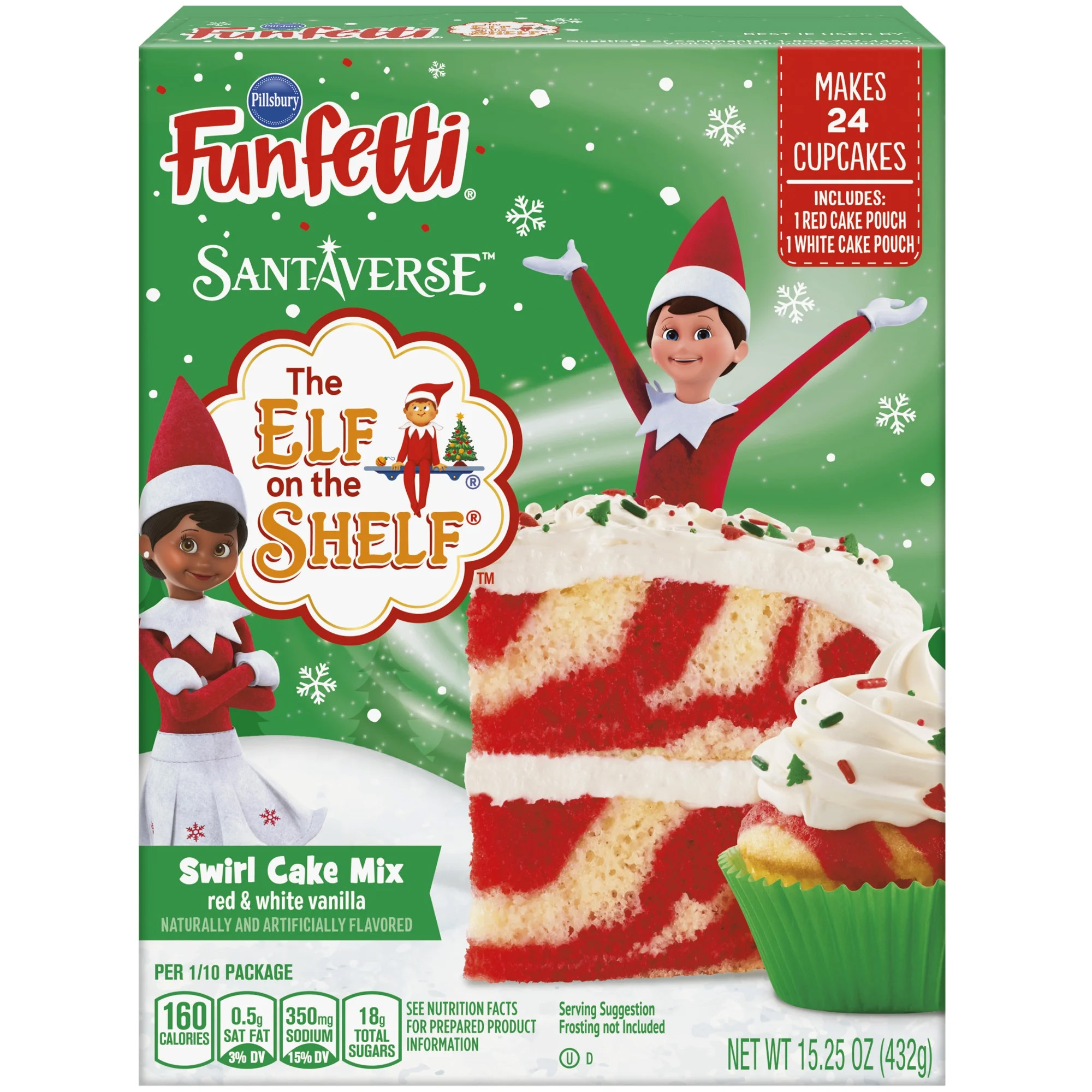 Pillsbury Funfetti Elf on The Shelf Swirl Cake Mix 432g